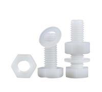 Manoud 5-10SET M3 M5 M6 Vis Hexagonales Extérieures en Nylon Blanc Écrous Rondelles Boulons Isolés Plastique Fileté Métrique