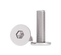 Manoud 50/100 Pièces CM M1.6 M2M2.5 304 en Acier Inoxydable, Douille Hexagonale, Boulon À Tête Plate Et Fine(X4mm,M1.6 100PCS)