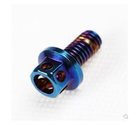 Manoud 5PC M4 M5 M6/M8/x10/15/25/30/35/40/45/50mm Acier Inoxydable avec Titane plaqué Bleu DIN6921 boulons à tête hexagonale à Bride (Size : M8X45 5PC)