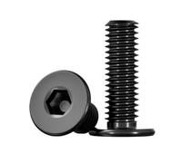 Manoud Vis À Douille Hexagonale en Acier Inoxydable 100 Noir, 50 304 Pièces, Tête De Plaquette Plate Et Fine(X4mm,M2 100pcs)