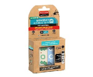 Manouka Pack duo Bracelet Anti moustique Junior Motif Dinosaure Baleine