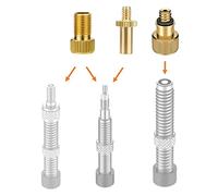 Manovella Kit adaptateurs Valve vélo AV DV SV - 3 adaptateurs pour Schrader (Auto), Dunlop et Presta (Sclaverand) - avec Joint - Adaptateur Universel pour Pompe vélo