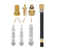 Manovella Kit d'adaptateurs de valve avec rallonge de valve 140 mm - Adaptateur hermétique pour valve de voiture, Dunlop & Presta - Accessoires de qualité supérieure pour vélo, vélo de route, VTT et