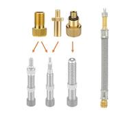 Manovella Kit d'adaptateurs de valve avec rallonge de valve de 140 mm avec extracteur de valve - 3 adaptateurs pour valve de voiture (AV), valve Dunlop (DV) et valve française (SV/Presta