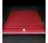 MANQII Tapis Coffre Voiture pour Peugeot 508 II SW 2018-2023, Cuir Coffre Protection Tapis AntidéRapant Imperméable Cargaison Doublure Moquettes Accessoires,C/Red