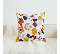MANQILE 1 Housse de Coussin brodée Florale sans Remplissage pour canapé, Salon, Chambre à Coucher, décoration d'intérieur