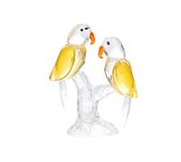MANQILE Cristal Perroquet Figurine Verre Oiseau Animal Fait à la Main Oiseaux Sculpture Ornement Maison Table décor