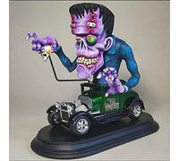 MANQILE en colère Grande Bouche Monstre Conduite Statue Rat Fink Halloween Figurines Halloween résine Artisanat Sculpture décor à la Maison Ornement