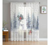 MANQILE Rideau en Tulle pour Arbre de noël, pour Salon, Chambre à Coucher, décoration de noël, Voiles de fenêtre, Rideau en Tulle