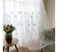 MANQILE Rideau Transparent brodé pour Salon, Voile Blanc, draperie de fenêtre pour Porte en Verre de Chambre à Coucher