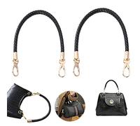 Manqyi 2 Pièces Poignée Sangle en Cuir Anse de Sac Cuir DIY, Anse Sac a Main, Anse de Sac Cuir DIY, Noir Poignée de Sac à Main, Sangle en Cuir PU de Remplacement Poignée de Sac à Main
