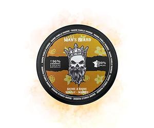 Man's Beard | Baume à barbe homme | Vanille Mangue | Ingrédients d'origine naturelle | Soin de barbe adoucissant et aide à la pousse de la barbe | 100% Fabrication Française