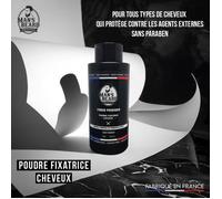 man's beard - Fiber powder - Poudre coiffante - Tous les types de cheveux - Ingrédients d'origine naturelle - 18 gr - 100% Fabriqué en France