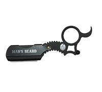 Man's beard - Mini Rasoir Barbe en acier noir - Rasage traditionnel - Facile d’utilisation - Professionnel Manuel de Barbier - Haut de Gamme - Small Blade