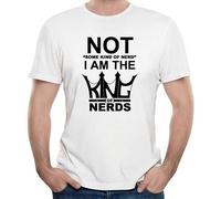 Mans I Am The King of Nerd Funny T Shirts 100% Cotton White S