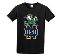 Man's Round Neck Notre Dame Fighting Irish Sports T-Shirt Black L