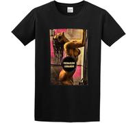 Man's Round Neck The Shower Girl Fresh Girl Golden Seduce Wet Naked DTG Sports T-Shirt Black Manches Courtes(Large)