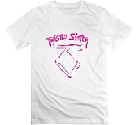 Man's T-Shirt Men's 100% Cotton T Twisted Sister Rock Black S-3XL White XS Manches Courtes(XX-Large)