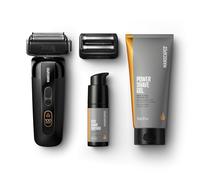 MANSCAPED® The Chairman™ PRO Package - Rasoir à grille pour homme avec deux lames interchangeables, tondeuse à grille et à barbe de trois jours à quatre lames, Power Shave Gel, Face Shave Soother