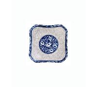 MANSIFANG Grande assiette carrée carrée en céramique avec motif floral vintage 20,3 cm