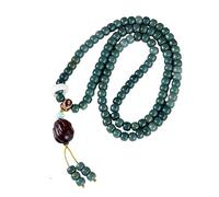 Mansiyuyee Bracelet Mala 108 graines de Bodhi naturelles pour femme, collier de perles de prière bouddhiste avec mains de prière, Large, Graines de Bodhi, Pas de gemme