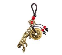 Mansiyuyee Porte-clés en laiton avec 5 pièces Feng Shui, breloque animal du zodiaque porte-bonheur