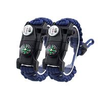 MansWill 2PCS Bracelet de Survie Réglable, 7-Coeur Paracord 20 en 1 Wristband de Sport