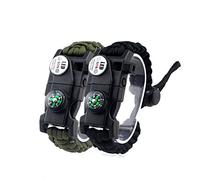 MansWill 2PCS Bracelet de Survie Réglable, 7-Coeur Paracord 20 en 1 Wristband de Sport