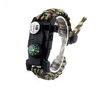 MansWill Bracelet de Survie Réglable, 7-Coeur Paracord Survival Wristband de Sport