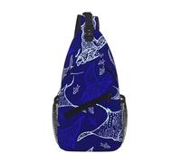 Manta Ray And Fish Sling Sac de poitrine pour homme et femme Petit sac à bandoulière étanche Mini sac à dos pour la randonnée
