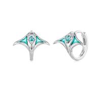 Manta Ray Boucles d'oreilles à clip en argent sterling 925, élégance intemporelle pour un style sophistiqué