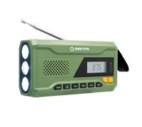 Manta RDI401G - Radio d'urgence solaire à manivelle - Radio FM - Avec batterie externe portable 4500 mAh USB-C - Lampe de poche lumineuse et lampe de lecture pour les urgences domestiques et la survie