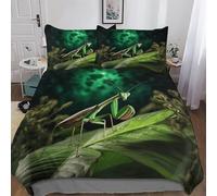 mante Religieuse Housse De Couette 3 Pièces Microfibre Parure De Lit en, pour Adultes Enfant, Housse Couette Et Taies d'oreiller King(220x240cm)