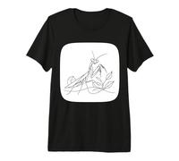 Mante Religieuse Line Art Entomologiste T-Shirt Haut de Gamme