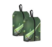 Mante Religieuse Verte， Lot de 2 Sacs à Chaussures de Voyage, Sacs de Rangement imperméables, Organisateur de Chaussures pour Les Voyages et la Maison