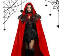 Manteau à capuche - Costume d'Halloween à capuche pour cosplay - Robe en velours - Accessoire unisexe pour sorcière et cosplay