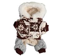 Manteau à Capuche de noël pour Chien, épais, Flocon de Neige, élan, Veste d'hiver pour Petits et Moyens Chiens (S)