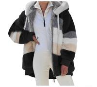 Manteau à capuche doublé en polaire pour femme, coupe ample, poche zippée imprimée, pour printemps, automne, hiver, vacances quotidiennes, vacances, boîte de nuit. 2 : manteau à capuche doublé en