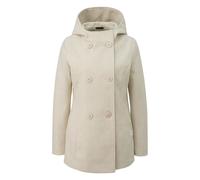Manteau à capuche en laine optique femme QS Beige M