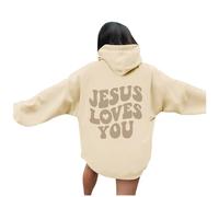 Manteau à Capuche Femme Hiver Sweat à Capuche Couleur Unie Imprimé Manches Longues Frères et Sœurs Pull Enfant, beige, S