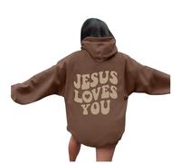 Manteau à Capuche Femme Hiver Sweat à Capuche Couleur Unie Imprimé Manches Longues Frères et Sœurs Pull Enfant, marron, XXL