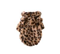 Manteau à capuche imprimé léopard pour chien, veste chaude épaisse pour animal domestique, schnauzer de Poméranie, printemps et automne, vêtements à capuche pour petit chien (couleur café, taille M