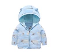 Manteau à Capuche Polaire Bébé Garcon Enfant Veste Hiver Manches Longues Mignon Ours Oreille Veste à Capuche Hiver Coton Manteau en Polaire Unisexe Chaud Veste