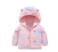 Manteau à Capuche Polaire Bébé Garcon Enfant Veste Hiver Manches Longues Mignon Ours Oreille Veste à Capuche Hiver Coton Manteau en Polaire Unisexe Chaud Veste