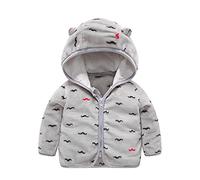Manteau à Capuche Polaire Bébé Garcon Enfant Veste Hiver Manches Longues Mignon Ours Oreille Veste à Capuche Hiver Coton Manteau en Polaire Unisexe Chaud Veste