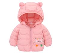Manteau à Capuche pour Filles Hiver Enfants Doudoune Léger Blousons Oreilles Veste 3D Manche Longues D'hiver Manteau à Capuche Pour Enfants