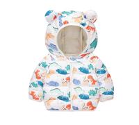 Manteau à Capuche pour Filles Hiver Enfants Doudoune Léger Blousons Oreilles Veste 3D Manche Longues Chaude Vêtement Enfant Doudoune