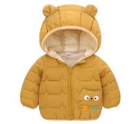 Manteau à Capuche pour Filles Hiver Enfants Doudoune Léger Blousons Oreilles Veste 3D Manche Longues D'hiver Manteau à Capuche Pour Enfants
