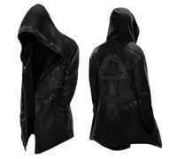 Manteau à capuche pour homme de style nordique avec motif marteau de Thor - Cardigan avec runes - Cape noire pour les fans de Vikings, Style_l01 kaki, 3XL