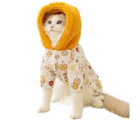 Manteau à capuche sans poils pour chat - Vêtements chauds pour chiens de petite taille | Vêtements d'hiver confortables à motif animal pour jouer, courir, par temps froid